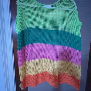 Fate Neon Green Knit Top with Floral Accents